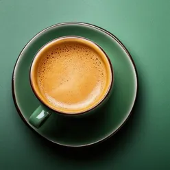 Kaffekopp på grønn bakgrunn