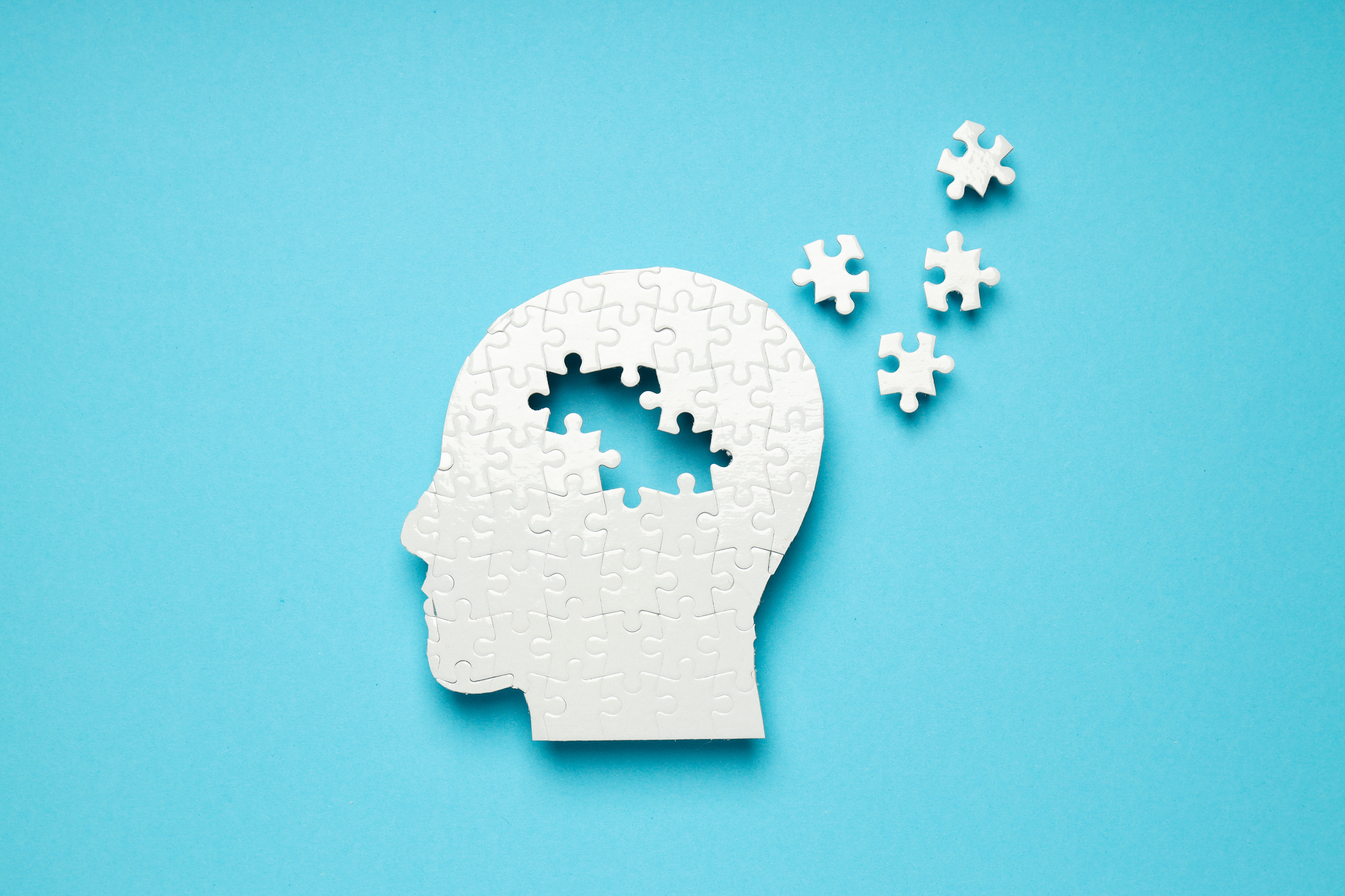 En hjerne med manglende puslespillbiter