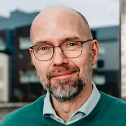 A man wearing glasses