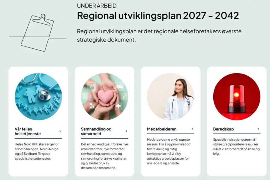 Skjermbilde nettside under arbeid