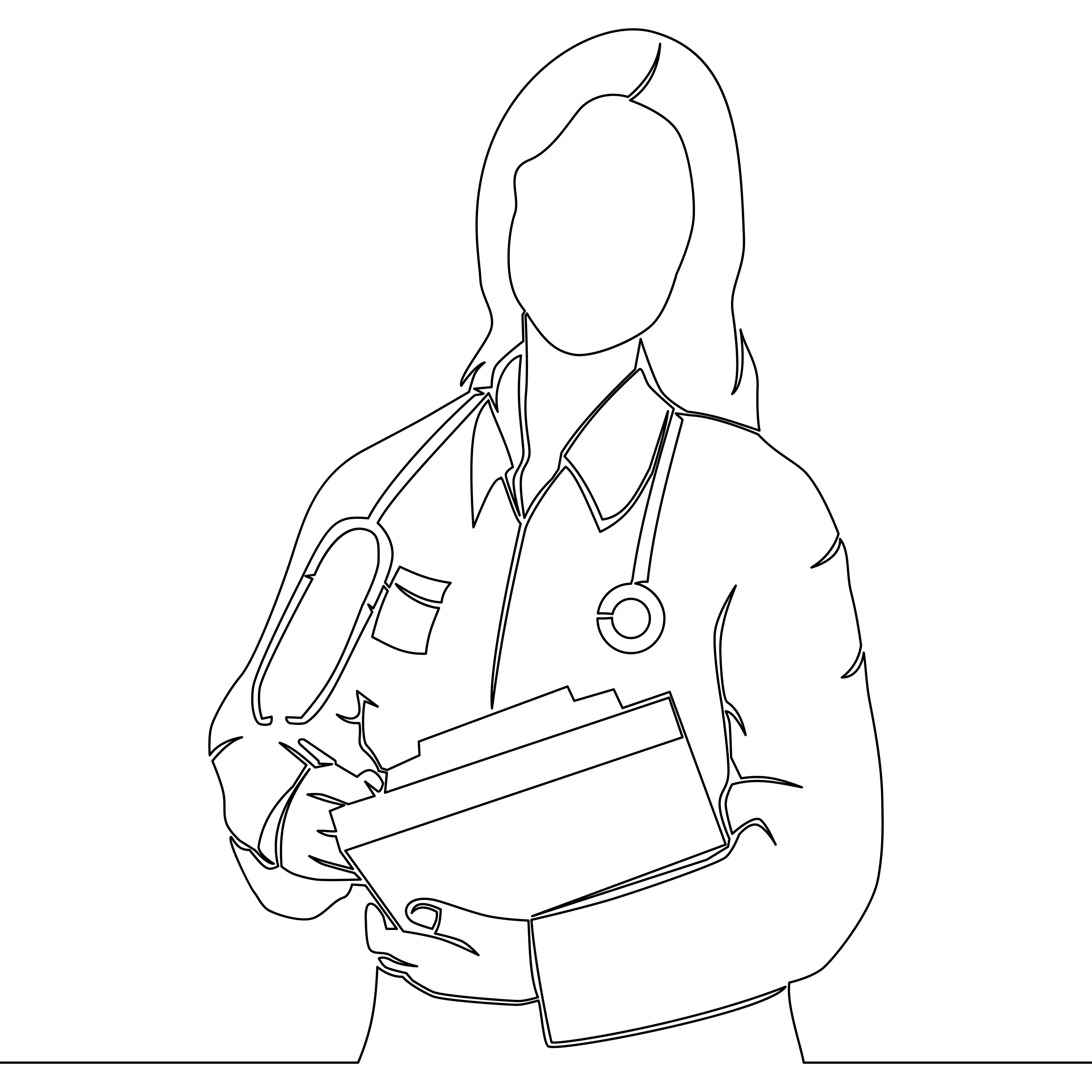 Drawing of female doctor