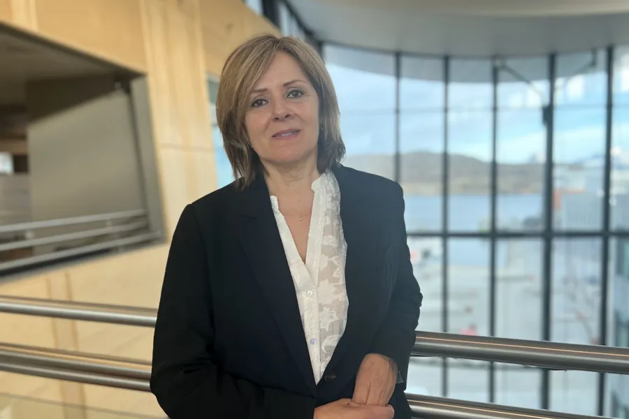 En kvinne som står foran et vindu