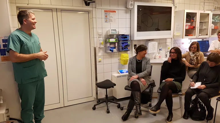 Fikk fortalt om forbedringsarbeid i mottak og behandling av akuttpasienter på elgelandssykehuset Sandnessjøen.