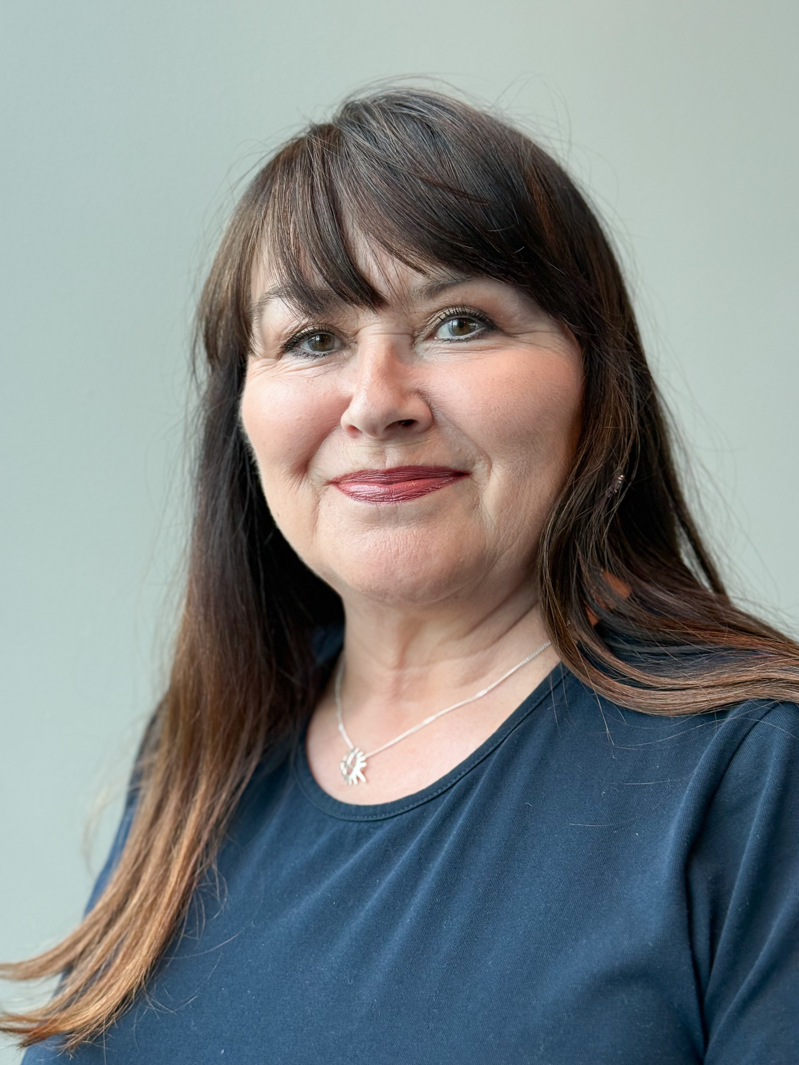 A woman with long hair