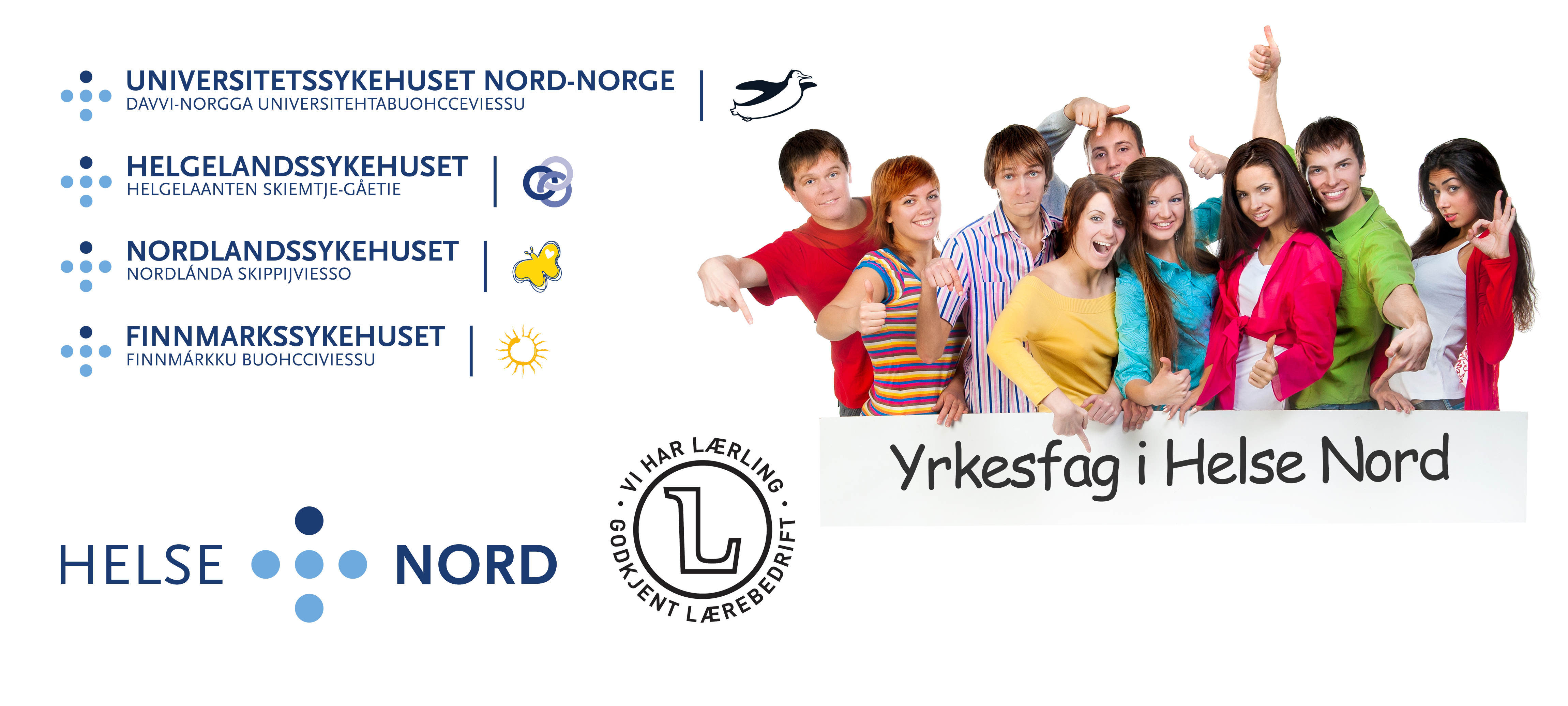 Glade unge mennesker, og alle logoer fra alle HF