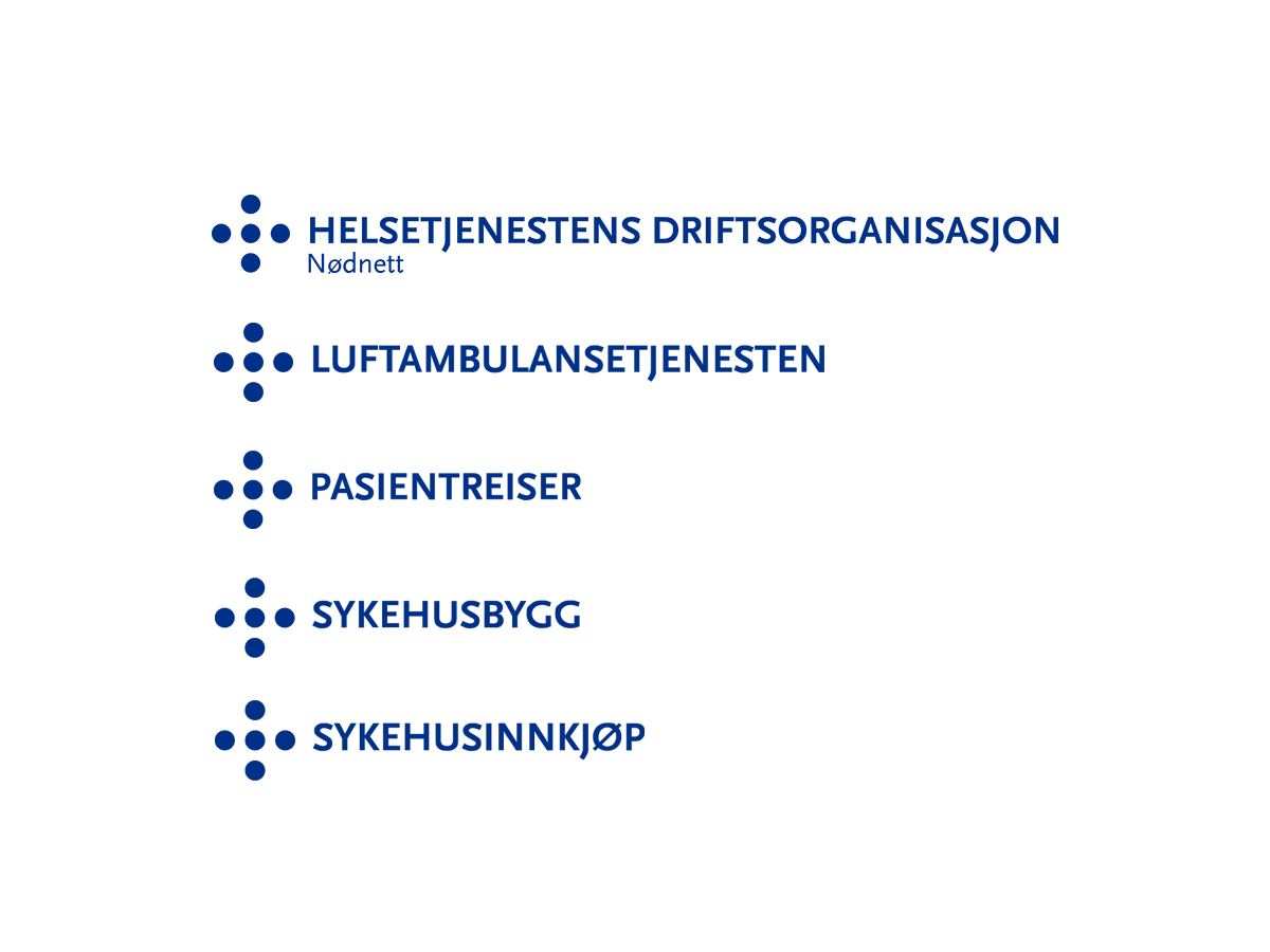 Logoer til alle felleseide helseforetak