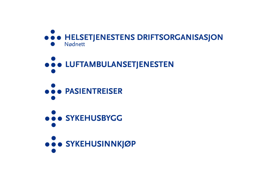 Logoer til alle felleseide helseforetak