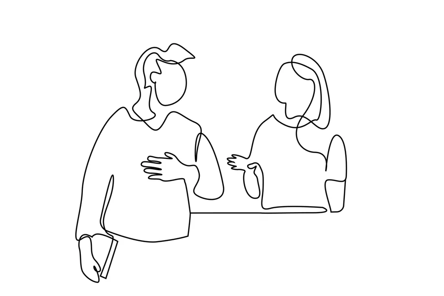 A drawing of a hand