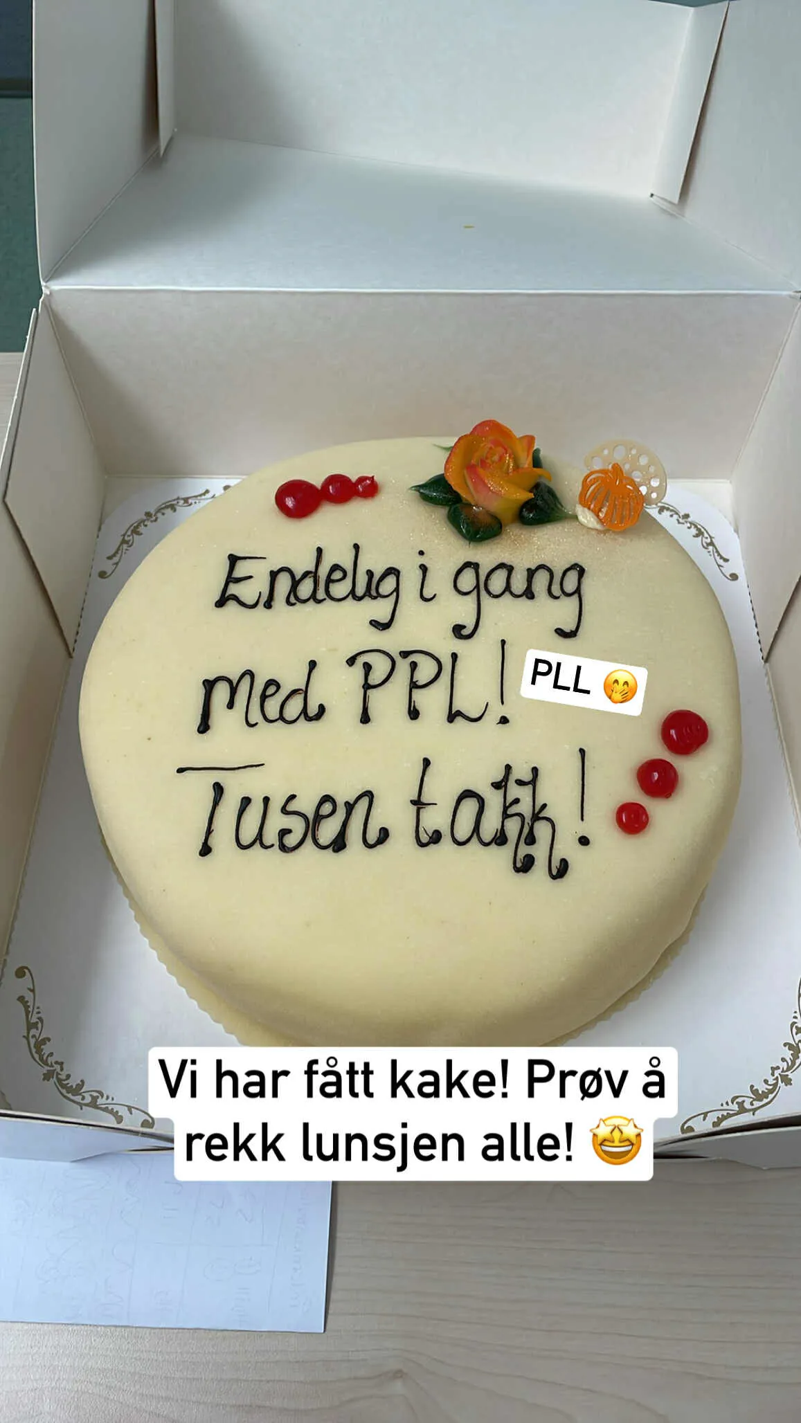 En boks med en melding på