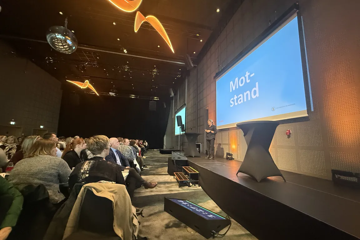 En person som holder en presentasjon