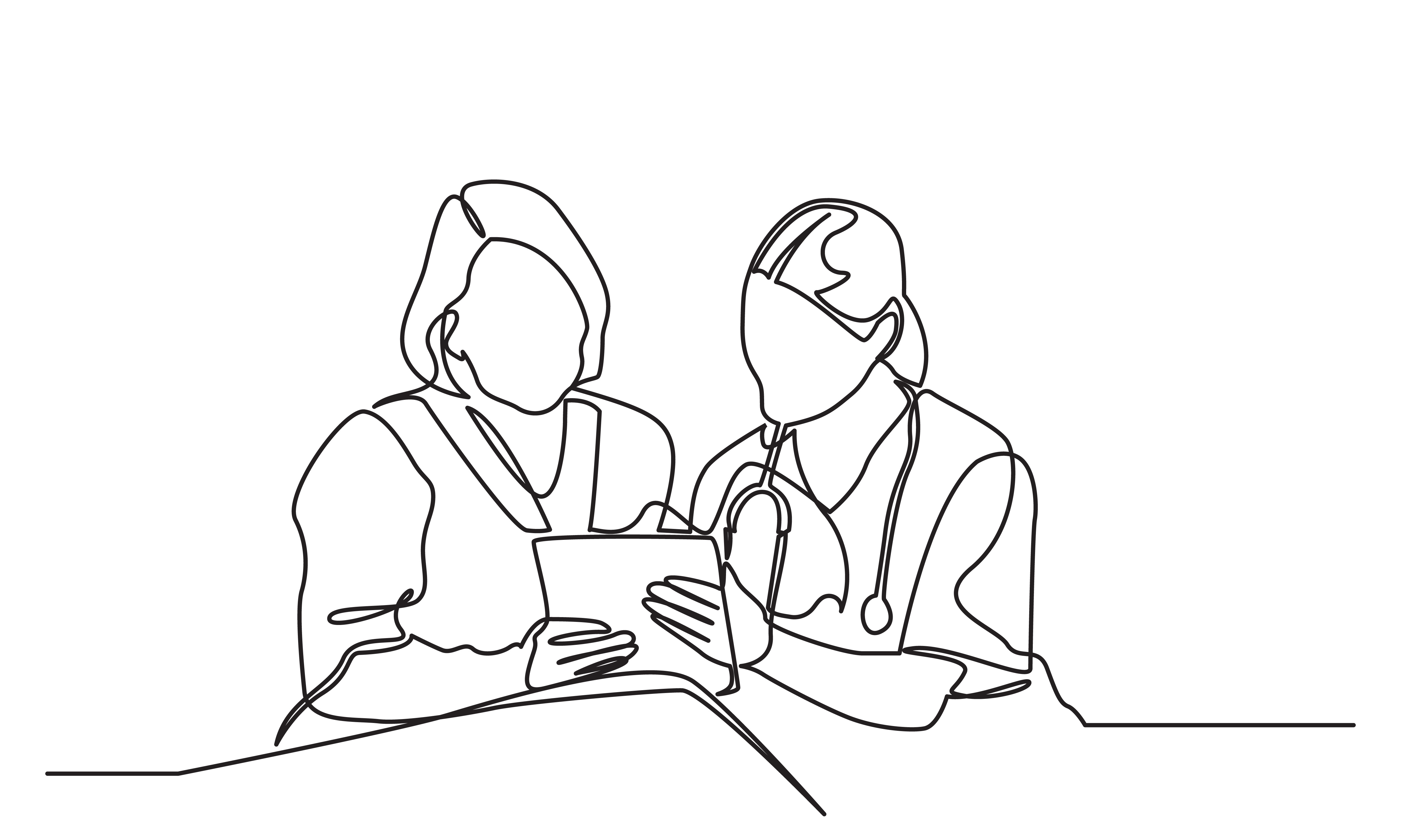 Pasient og lege som ser på pc