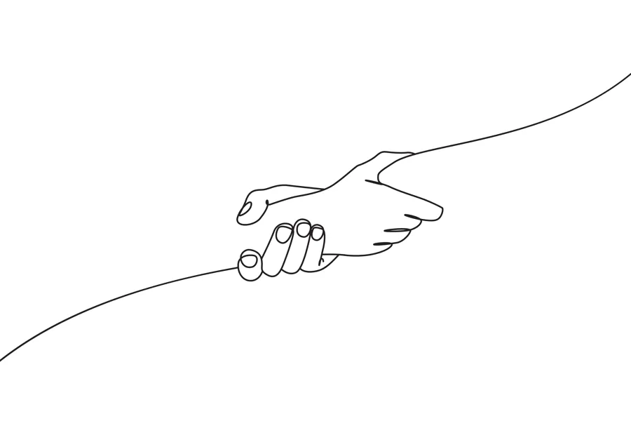 To hender som holder hverandre