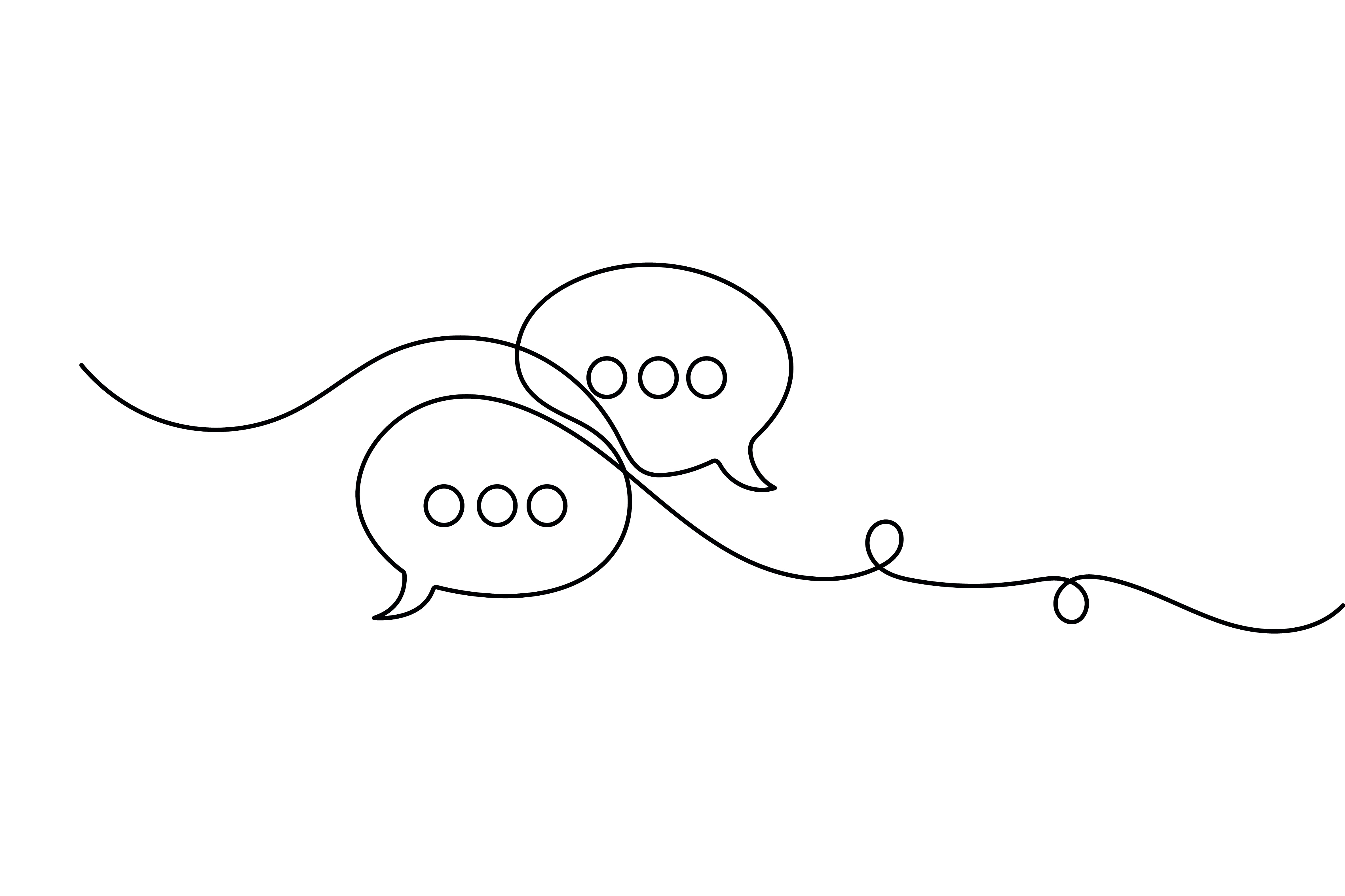 To snakkebobler - strektegning