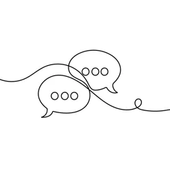 To snakkebobler - strektegning